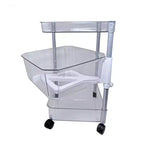 Carrello a 3 ripiani in acrilico trasparente Dial
