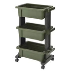 JEJ Astage Heavy-Duty Mobile Tool Trolley with Container Top Design Green Black