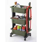 JEJ Astage Carrello portautensili mobile resistente con contenitore superiore Green Black