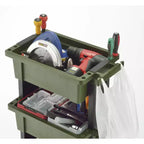 JEJ Astage Carrello portautensili mobile resistente con contenitore superiore Green Black