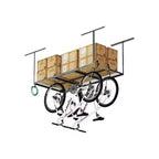 FLEXIMOUNTS OHK36B-E Scaffale da Soffitto 91x183cm per Garage con 8 Ganci Accessori Nero