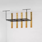 FLEXIMOUNTS OHK36B-E Scaffale da Soffitto 91x183cm per Garage con 8 Ganci Accessori Nero
