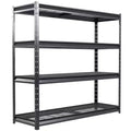 Atlas Shelving 4-Tier 77"x24"x72" 10000lbs Heavy Duty Steel Shelving Dark Gray: Adjustable Utility Storage, 2500lbs/Shelf Capacity