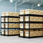 Scaffalatura Atlas a 4 ripiani 195x60x180 cm 4535 kg in acciaio robusto grigio scuro: Portautensili regolabile, capacità 1134 kg/ripiano