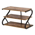 Honey-Can-Do 3 Shelves Z-Frame Wooden Shoe Rack with Matte Black Metal: Small Shoe Storage for Closet, Holds 9 Pairs