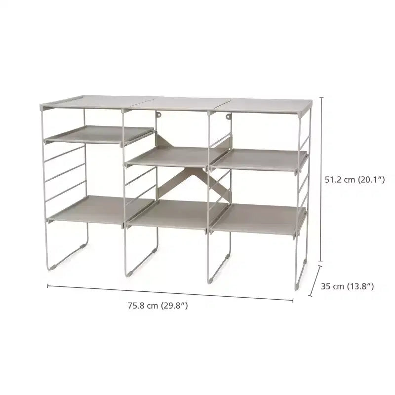 Joseph Joseph Scarpiera Regolabile Level Plus - Contiene 12 Paia: Struttura Autoportante in Acciaio al Carbonio, Bianco Sporco, Larghezza 75.7 cm