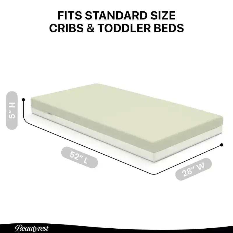 Beautyrest Silver PureAir Materasso per Lettino e Bambino a Due Fasi - Greenguard Gold - Bianco/Verde