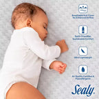 Sealy Refresh Materasso in schiuma traspirante in maglia per culla da 6" - Bianco: Lato Rigido/Lato Morbido, Ipoallergenico, Fodera Impermeabile