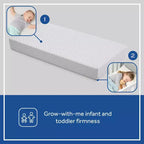 Sealy Refresh Materasso in schiuma traspirante in maglia per culla da 6" - Bianco: Lato Rigido/Lato Morbido, Ipoallergenico, Fodera Impermeabile