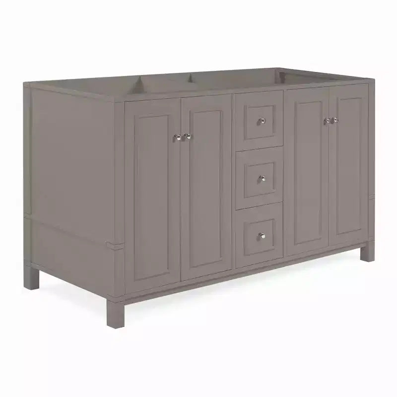Alaterre Furniture Williamsburg Mobile da bagno doppio lavabo 60 pollici - Mobile autoportante senza piano, grigio