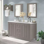 Alaterre Furniture Williamsburg Mobile da bagno doppio lavabo 60 pollici - Mobile autoportante senza piano, grigio