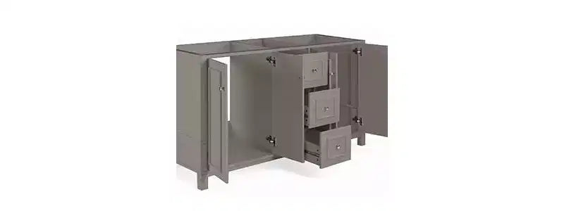 Alaterre Furniture Williamsburg Mobile da bagno doppio lavabo 60 pollici - Mobile autoportante senza piano, grigio