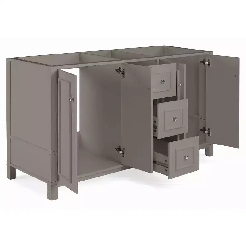 Alaterre Furniture Williamsburg Mobile da bagno doppio lavabo 60 pollici - Mobile autoportante senza piano, grigio