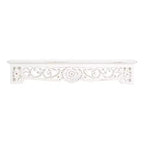 Brewster 30" Morris White Ledge Shelf: Bohemian Style MDF No Assembly Required Decorative Wall Shelf Set