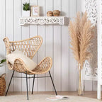 Mensola a sporgenza Morris bianca da 30" Brewster: Set di mensole decorative da parete in MDF in stile bohémien, nessun assemblaggio richiesto