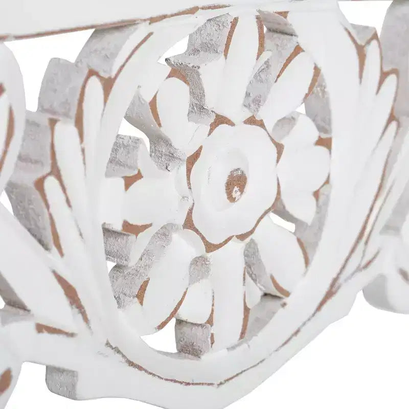 Mensola a sporgenza Morris bianca da 30" Brewster: Set di mensole decorative da parete in MDF in stile bohémien, nessun assemblaggio richiesto