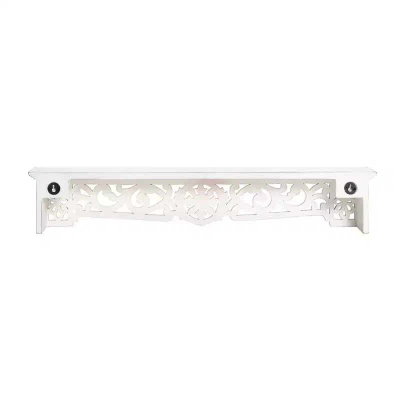 Mensola a sporgenza Morris bianca da 30" Brewster: Set di mensole decorative da parete in MDF in stile bohémien, nessun assemblaggio richiesto