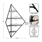 Kate & Laurel All Things Decor 24"x17"x38" Mensola angolare da parete Melora in metallo e legno, nera