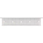 Kiera Grace 24"x4" Kian Wall Floating Shelf with 5 Pegs White: Integrated Display, MDF, Metal Hardware