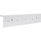 Kiera Grace 24"x4" Kian Mensola a Parete Sospesa con 5 Pioli Bianca: Espositore Integrato, MDF, Ferramenta in Metallo
