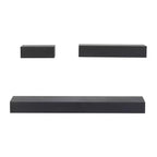 Set of 3 Wood Wall Shelves Black: CosmoLiving by Cosmopolitan, Modern Floating Shelf Set