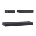Set di 3 Mensole da Parete in Legno Nere: CosmoLiving by Cosmopolitan, Set Moderno di Mensole Galleggianti