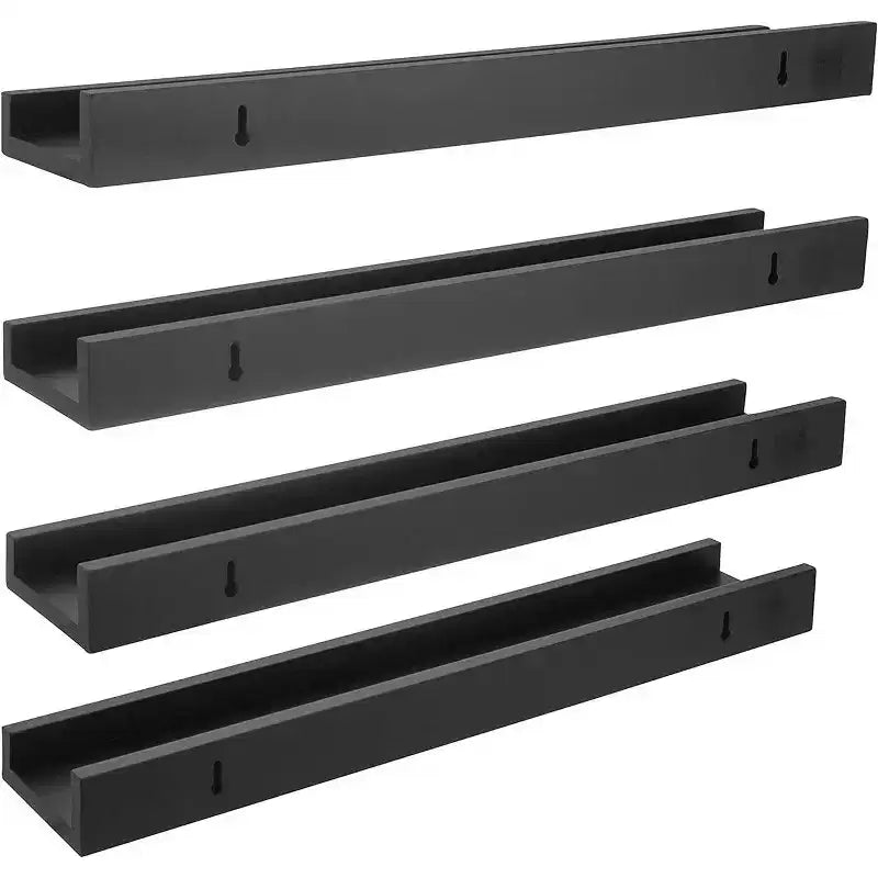 Kiera Grace (Set di 4) Mensole a muro Drea da 58,42 cm Nere: Organizzazione galleggiante moderna, Composito MDF decorativo