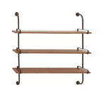 38"x38" Wood 3 Level Wall with Metal Brackets Brown - Olivia & May: Industrial Style, No Assembly Required