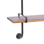 Mensola a muro 38"x38" a 3 livelli in legno con staffe metalliche marroni - Olivia & May: stile industriale, nessun assemblaggio richiesto