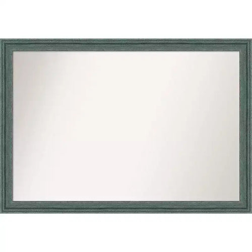 40"x28" Non-Beveled Upcycled Wood Bathroom Wall Mirror Teal/Gray - Amanti Art: Modern Rectangle, Wall Mount, Includes Hardware