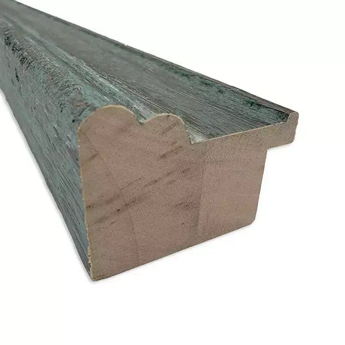 Specchio da parete per bagno in legno riciclato non bisellato da 40"x28" verde acqua/grigio - Amanti Art: rettangolare moderno, montaggio a parete, include l'hardware