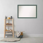 Specchio da parete per bagno in legno riciclato non bisellato da 40"x28" verde acqua/grigio - Amanti Art: rettangolare moderno, montaggio a parete, include l'hardware