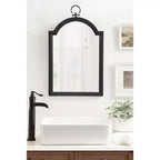Kate & Laurel All Things Decor Specchio da parete Ohara Arch 18"x30" Nero: Stile tradizionale, Parte superiore arrotondata, Montaggio a parete