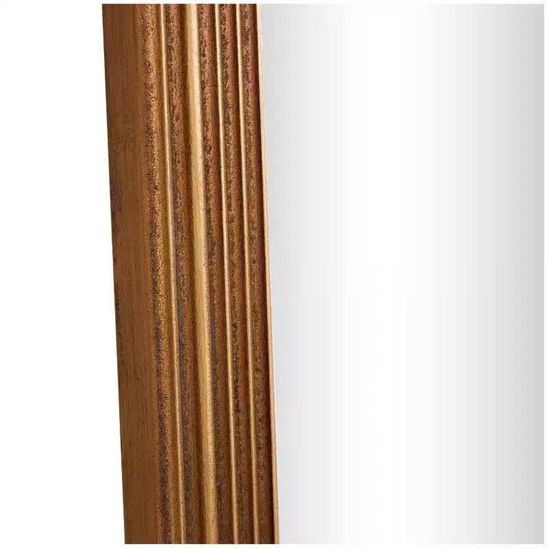Specchio da parete ovale in legno 51"x22" con cornice intagliata tridimensionale marrone - Olivia & May