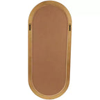 Specchio da parete ovale in legno 51"x22" con cornice intagliata tridimensionale marrone - Olivia & May