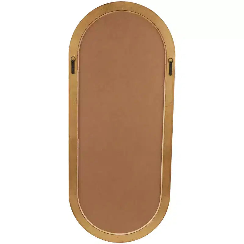 Specchio da parete ovale in legno 51"x22" con cornice intagliata tridimensionale marrone - Olivia & May