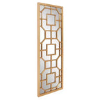 Specchio Howard Elliott Aldrich, 46"x15.75", con cornice, oro antico: stile moderno, montaggio a parete in MDF, nessun assemblaggio richiesto