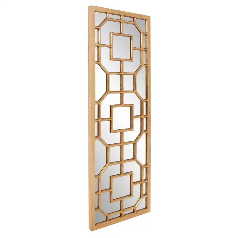 Specchio Howard Elliott Aldrich, 46"x15.75", con cornice, oro antico: stile moderno, montaggio a parete in MDF, nessun assemblaggio richiesto