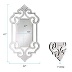 Specchio da parete senza cornice a figura intera Howard Elliott 54"x14" Allan Andrews Collezione Whitby: stile moderno, materiale vetro, montaggio a parete