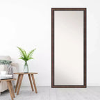 Specchio Amanti Art 28"x64" da appoggio a figura intera senza smussatura Caleb Brown con cornice: Stile rustico da fattoria, cornice in polistirene