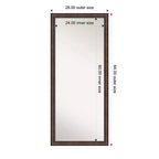 Specchio Amanti Art 28"x64" da appoggio a figura intera senza smussatura Caleb Brown con cornice: Stile rustico da fattoria, cornice in polistirene