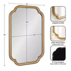 Kate & Laurel All Things Decor Specchio da parete Glenby Scallop oro 24"X36"