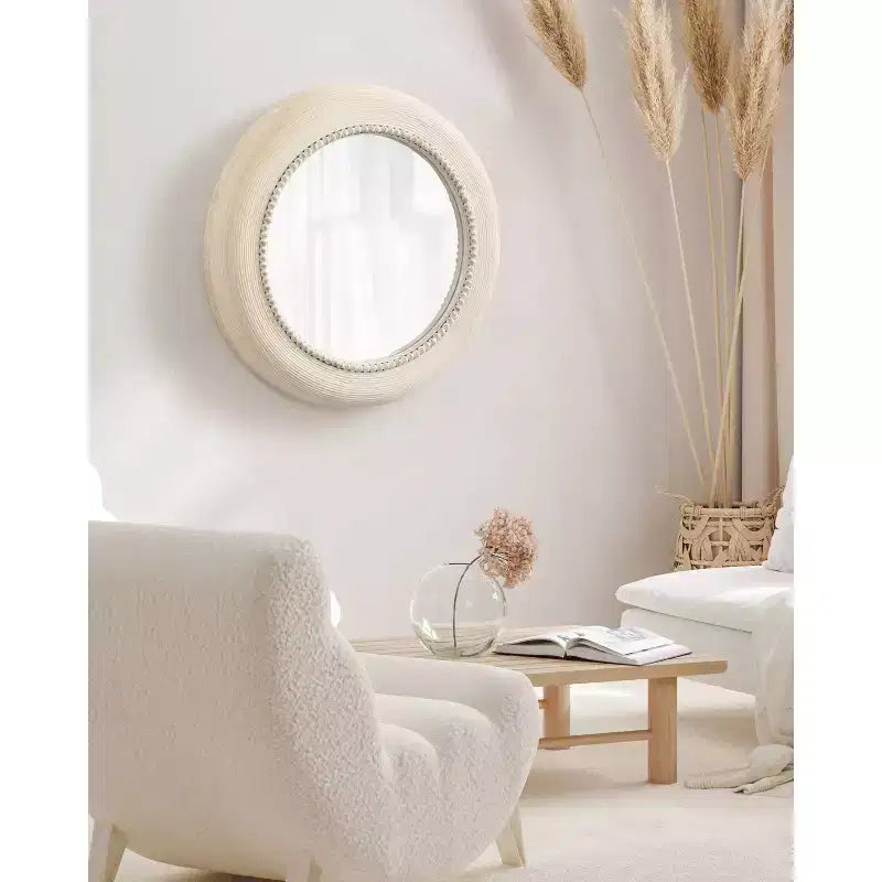 Kate & Laurel All Things Decor Specchio da parete rotondo Jonesport 26"x26" Naturale