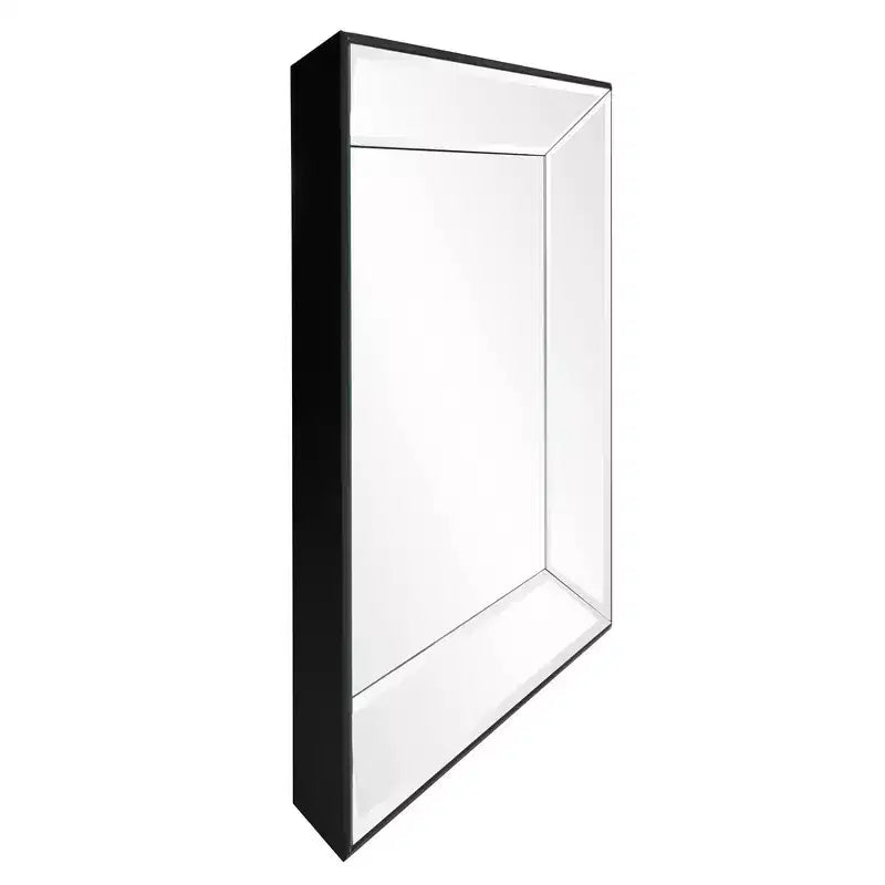 Specchio da parete decorativo moderno quadrato Howard Elliott Vogue, colore argento: 22"x22", cornice in vetro e legno, nessun assemblaggio richiesto