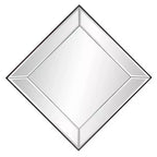 Specchio da parete decorativo moderno quadrato Howard Elliott Vogue, colore argento: 22"x22", cornice in vetro e legno, nessun assemblaggio richiesto