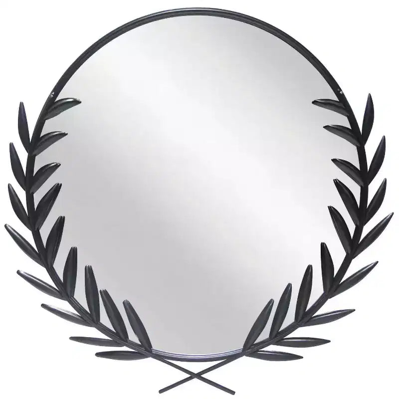 22"x21" Emperor Wall Mirror Black - Infinity Instruments: Grecian Iron Frame, No Assembly Required