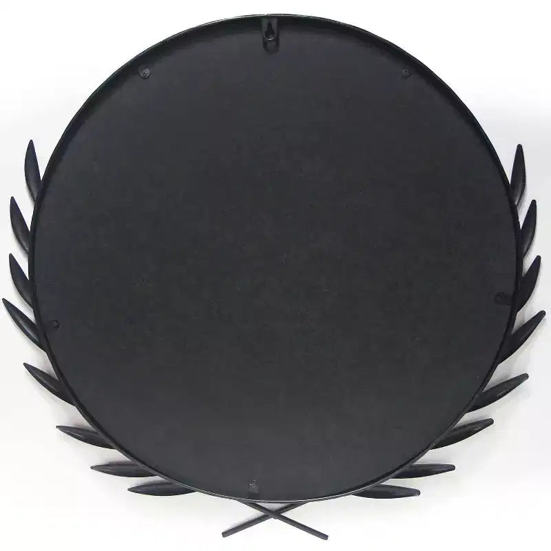 Specchio da parete 22"x21" Emperor Nero - Infinity Instruments: Cornice in ferro in stile greco, nessun montaggio richiesto