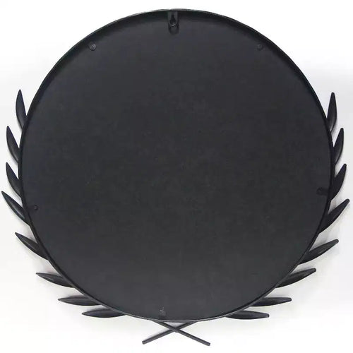 Specchio da parete 22"x21" Emperor Nero - Infinity Instruments: Cornice in ferro in stile greco, nessun montaggio richiesto