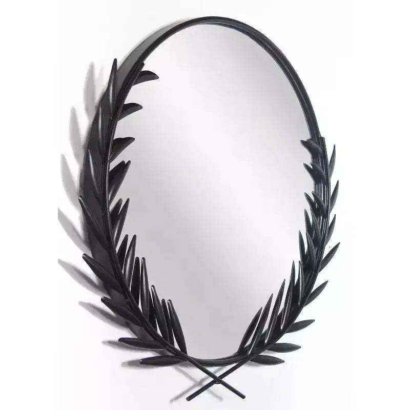 Specchio da parete 22"x21" Emperor Nero - Infinity Instruments: Cornice in ferro in stile greco, nessun montaggio richiesto