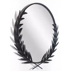 Specchio da parete 22"x21" Emperor Nero - Infinity Instruments: Cornice in ferro in stile greco, nessun montaggio richiesto